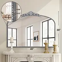 Antique Floral Arched Mirror Collection with Ornate Frame – 40W x 30H-1